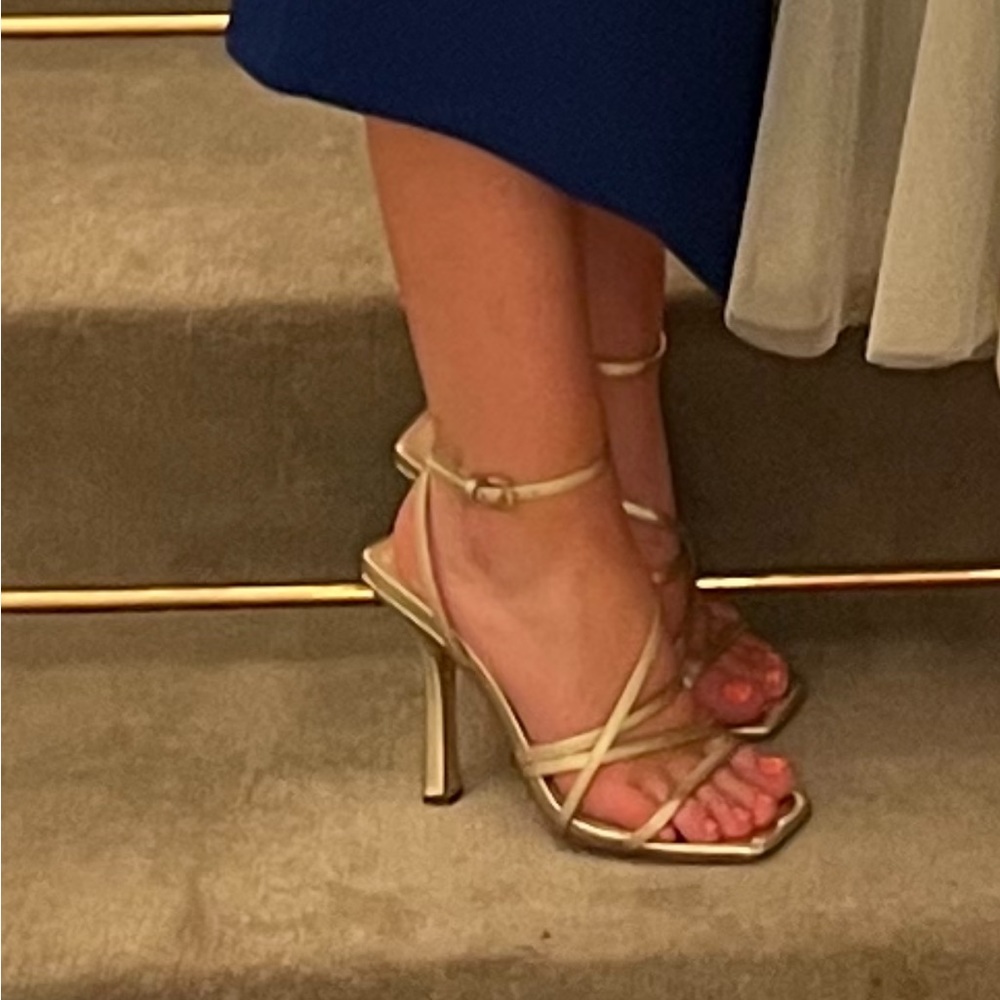 Kurt Geiger Gold Strappy Sandals (Vegan)
